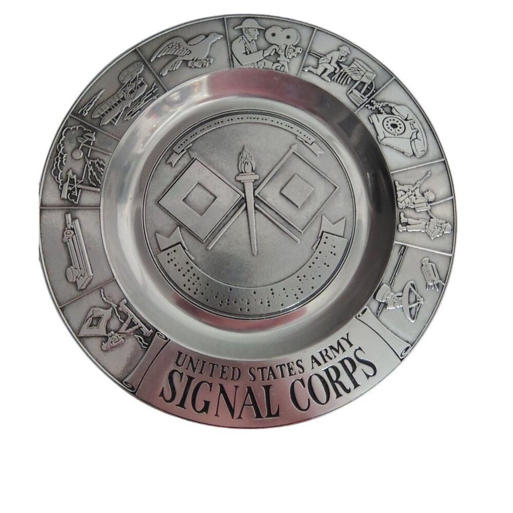 Wilton Mount Joy United States Army Signal Corps Morse Code Pewter Plate 12"